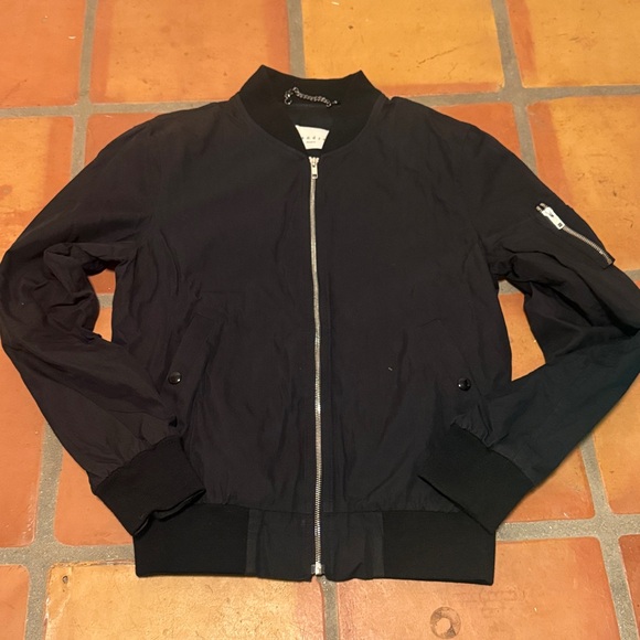 Sandro Black Bomber Aviator Jacket